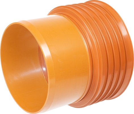 Złączka do rury kanalizacji zewnętrznej K2-Kan ID / KG BK PP bez uszczelek, oranż 800/800 Kaczmarek 1038370000